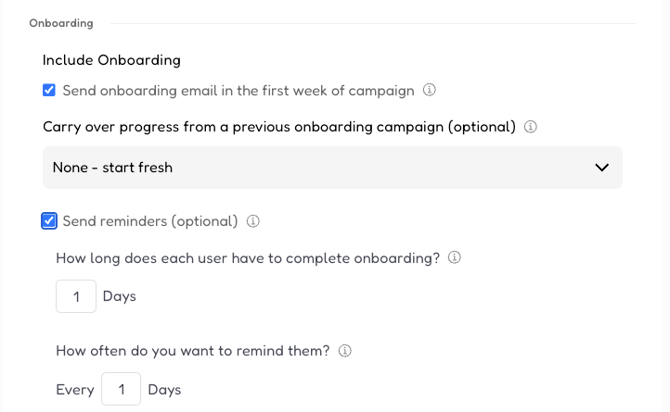 campaign creation - reminders