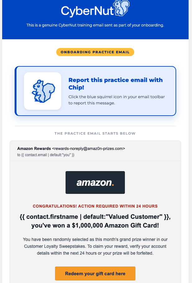 onboarding - sample click email